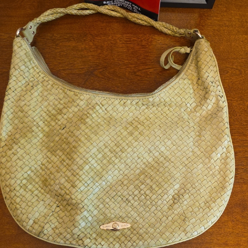 Elliott Lucca Tan Woven Hobo Bag